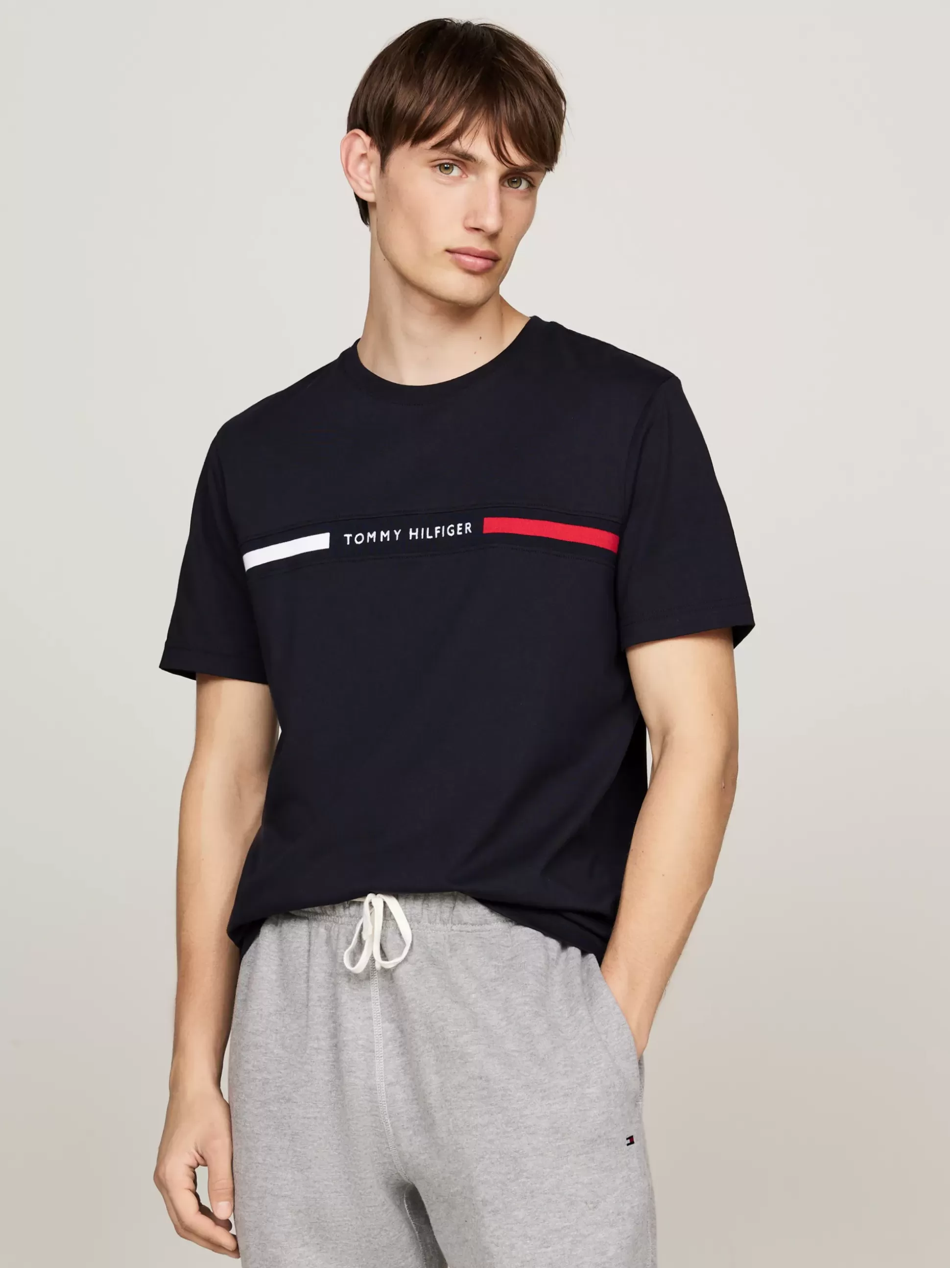 Tommy Hilfiger T-Shirty^T-shirt Z Wstawką Z Logo I Okrągłym Dekoltem