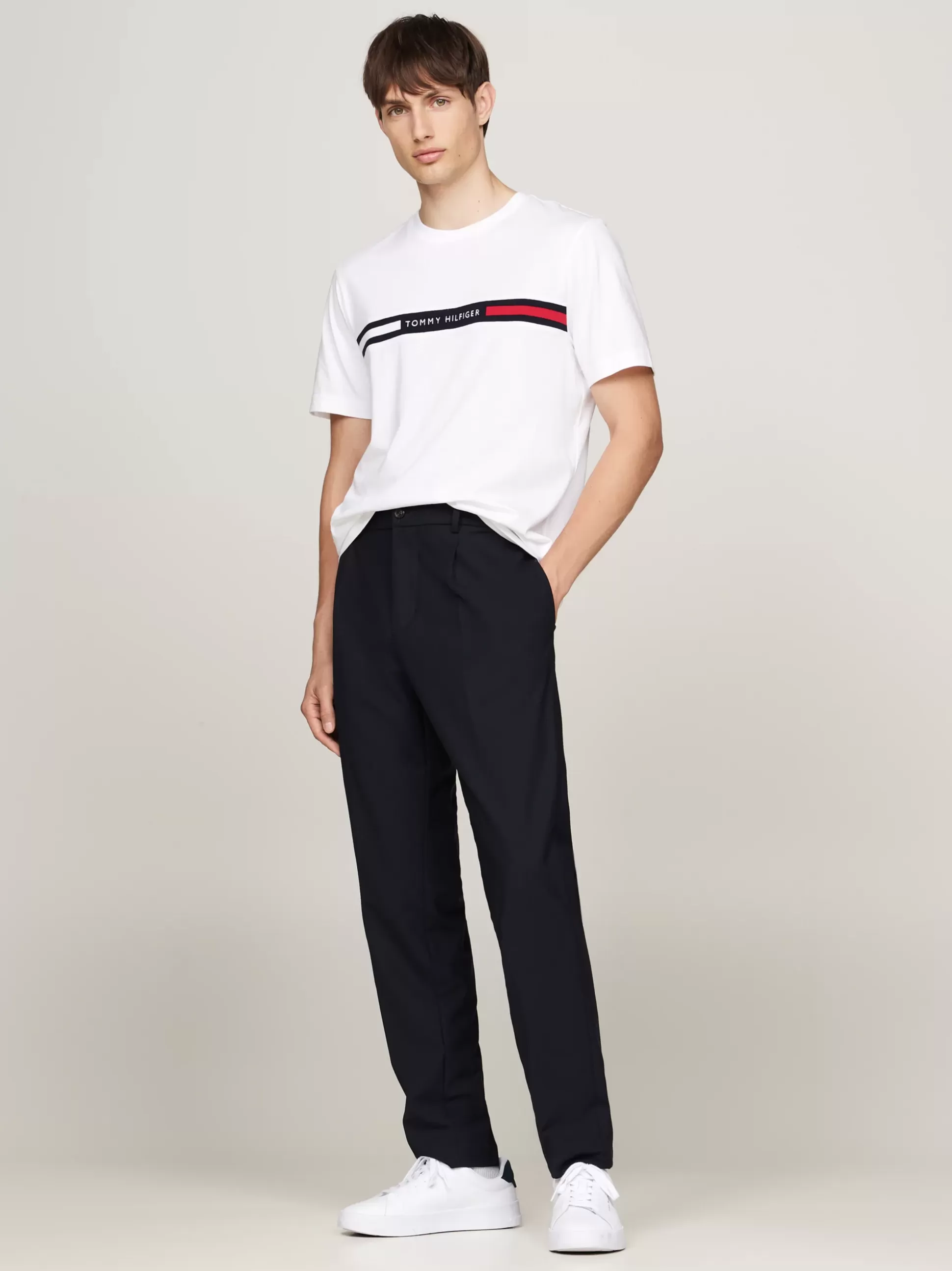 Tommy Hilfiger T-Shirty^T-shirt Z Wstawką Z Logo I Okrągłym Dekoltem