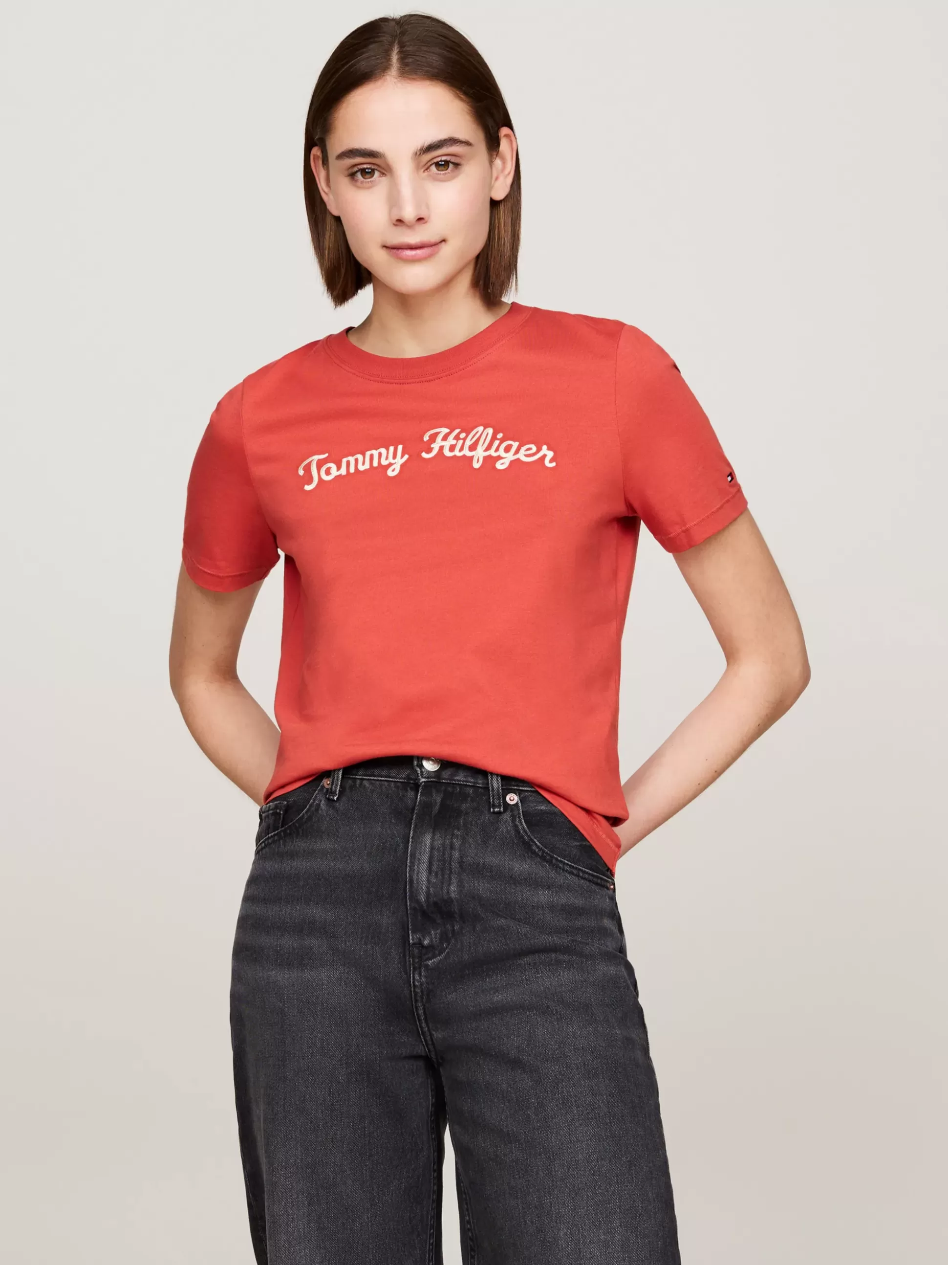 Tommy Hilfiger T-Shirty^T-shirt Z Wyhaftowanym Kaligrafowanym Logo