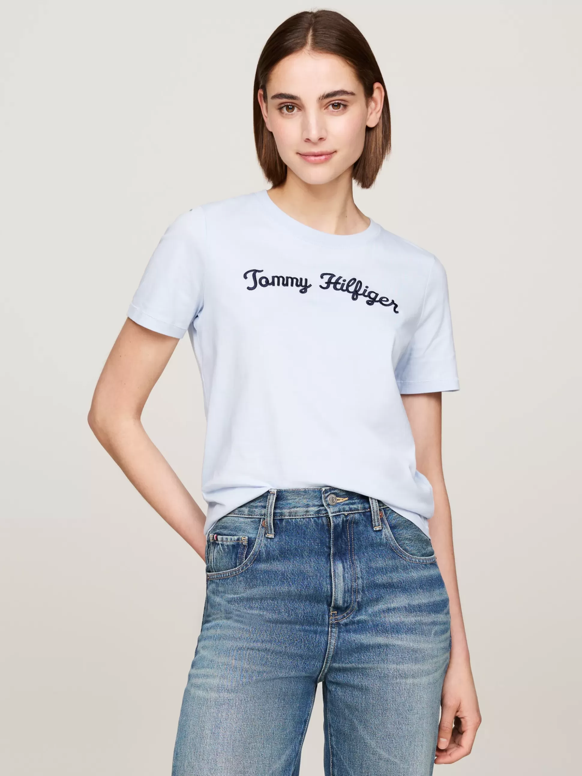 Tommy Hilfiger T-Shirty^T-shirt Z Wyhaftowanym Kaligrafowanym Logo