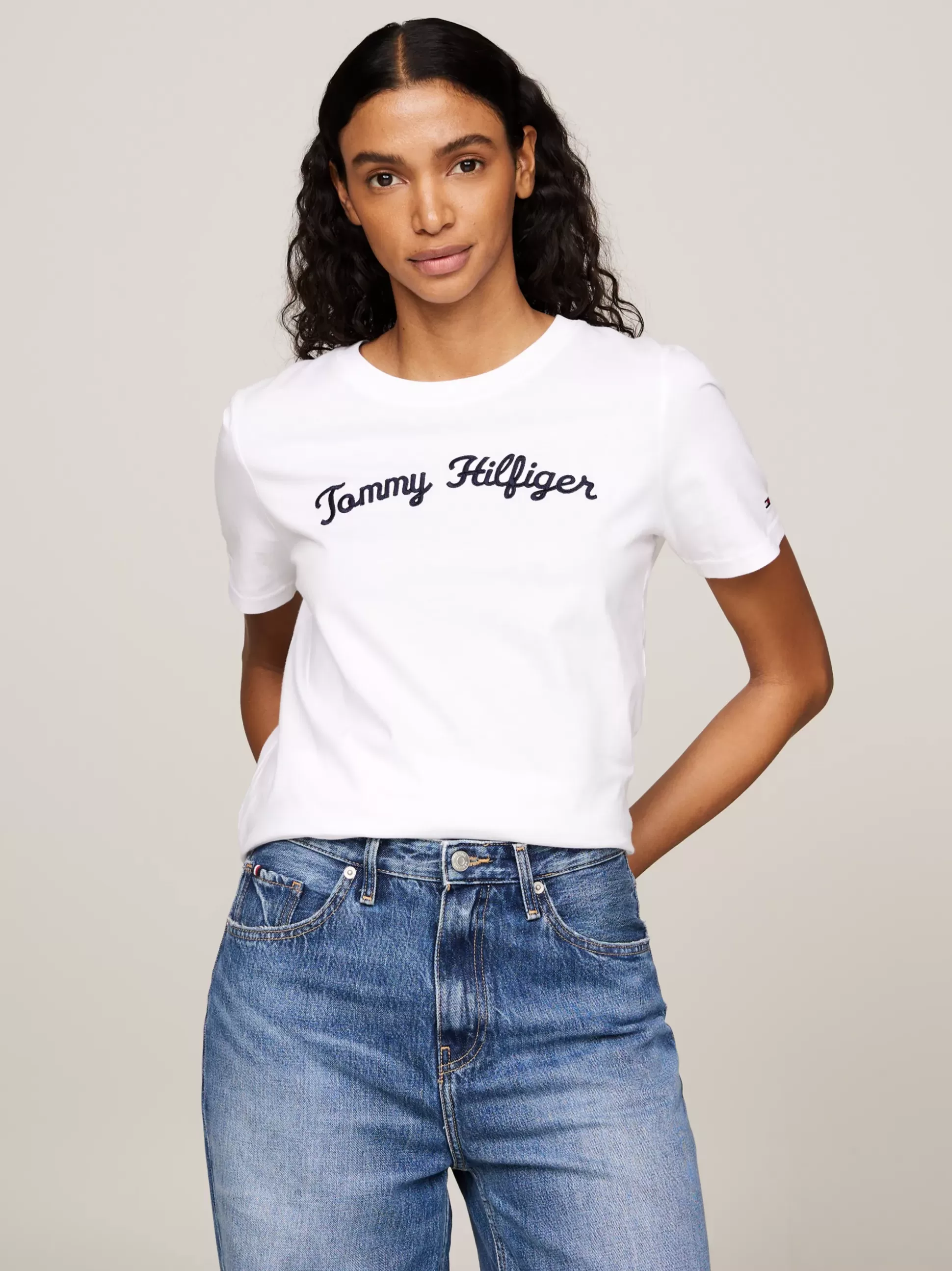 Tommy Hilfiger T-Shirty^T-shirt Z Wyhaftowanym Kaligrafowanym Logo