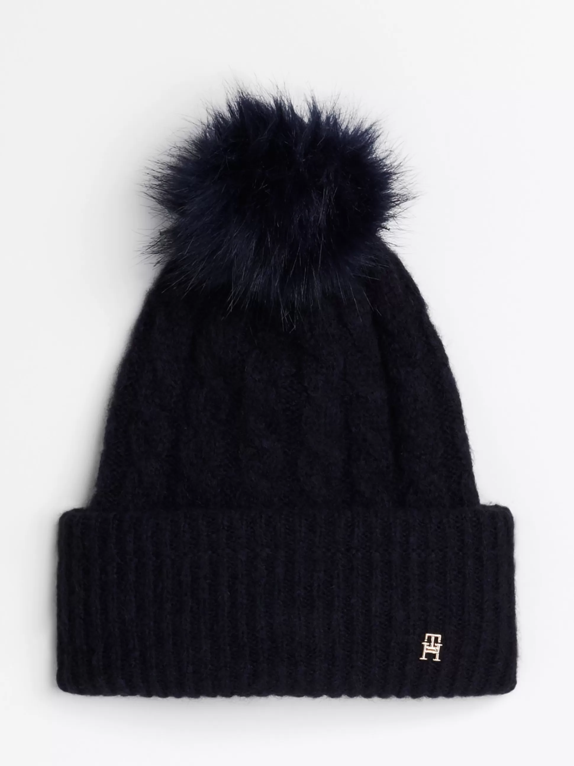 Tommy Hilfiger Czapki | Czapki I Szaliki^Warkoczowa Czapka Typu Beanie Z Wełną Z Alpaki