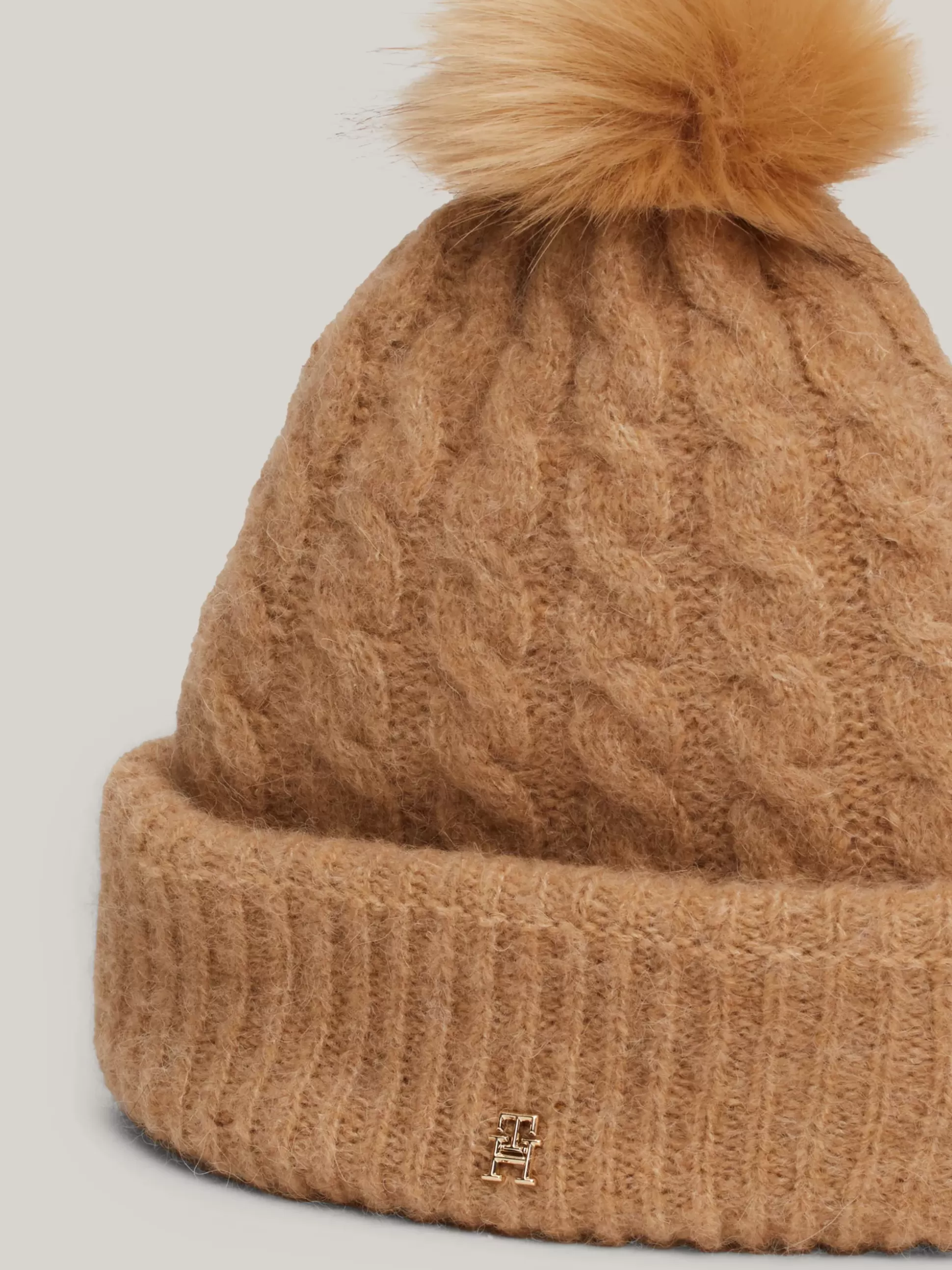 Tommy Hilfiger Czapki | Czapki I Szaliki^Warkoczowa Czapka Typu Beanie Z Wełną Z Alpaki