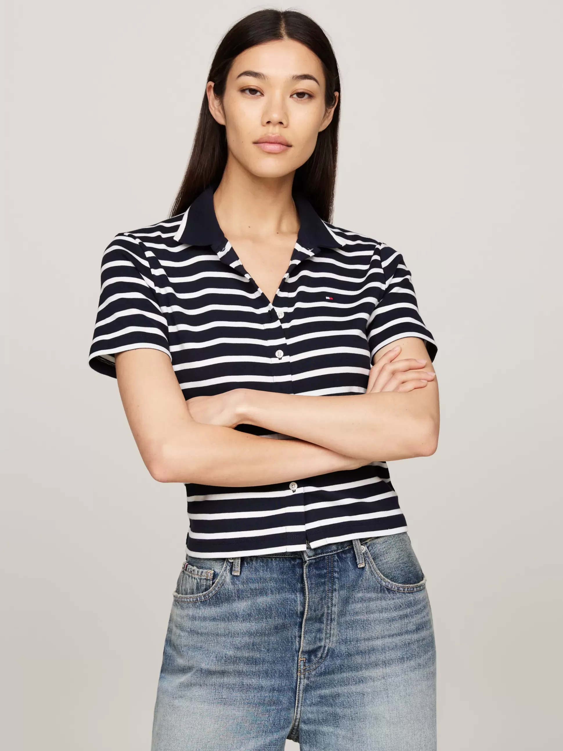 Tommy Hilfiger T-Shirty^Wąska Koszulka Polo Na Guziki