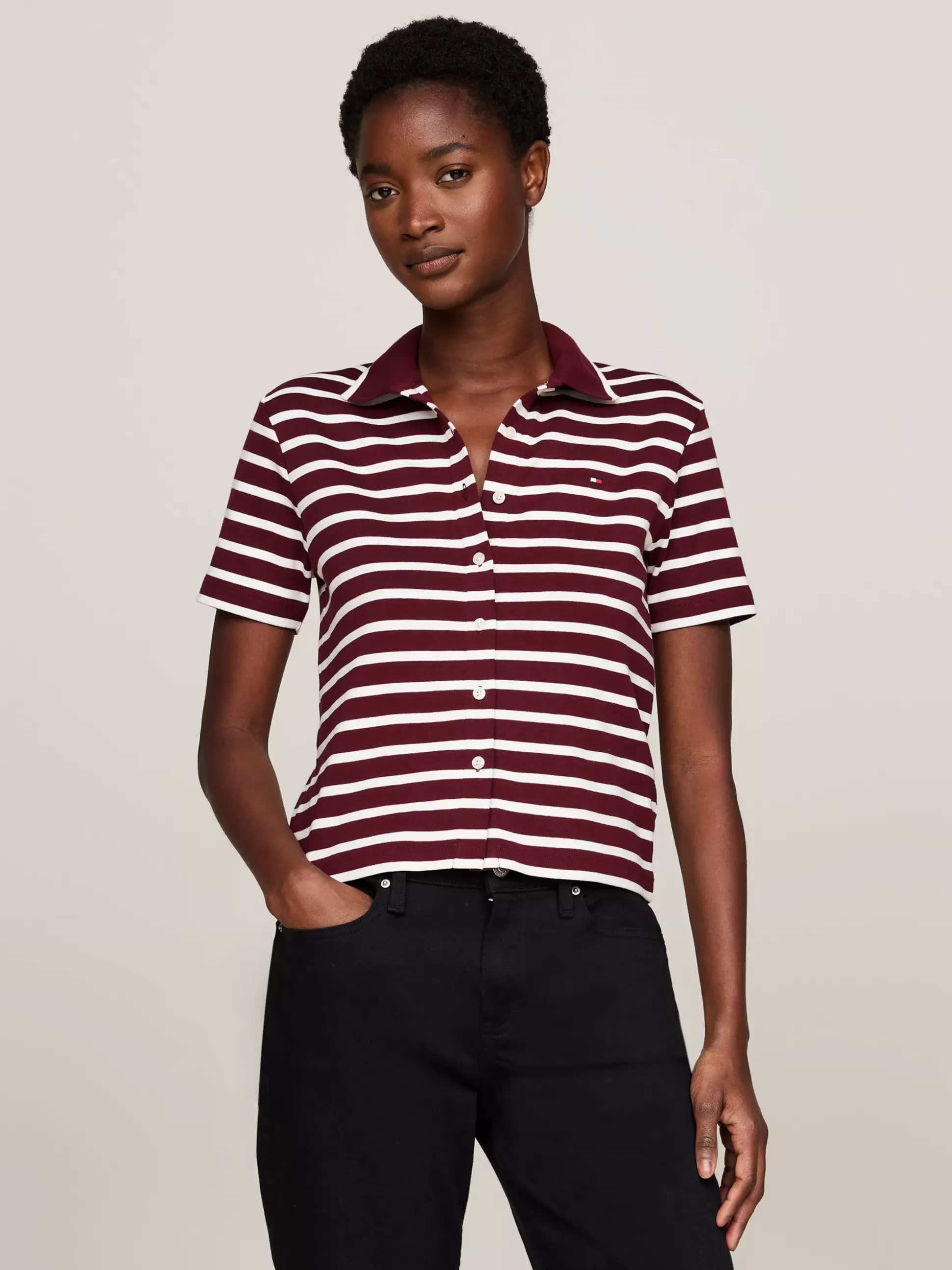 Tommy Hilfiger T-Shirty^Wąska Koszulka Polo Na Guziki