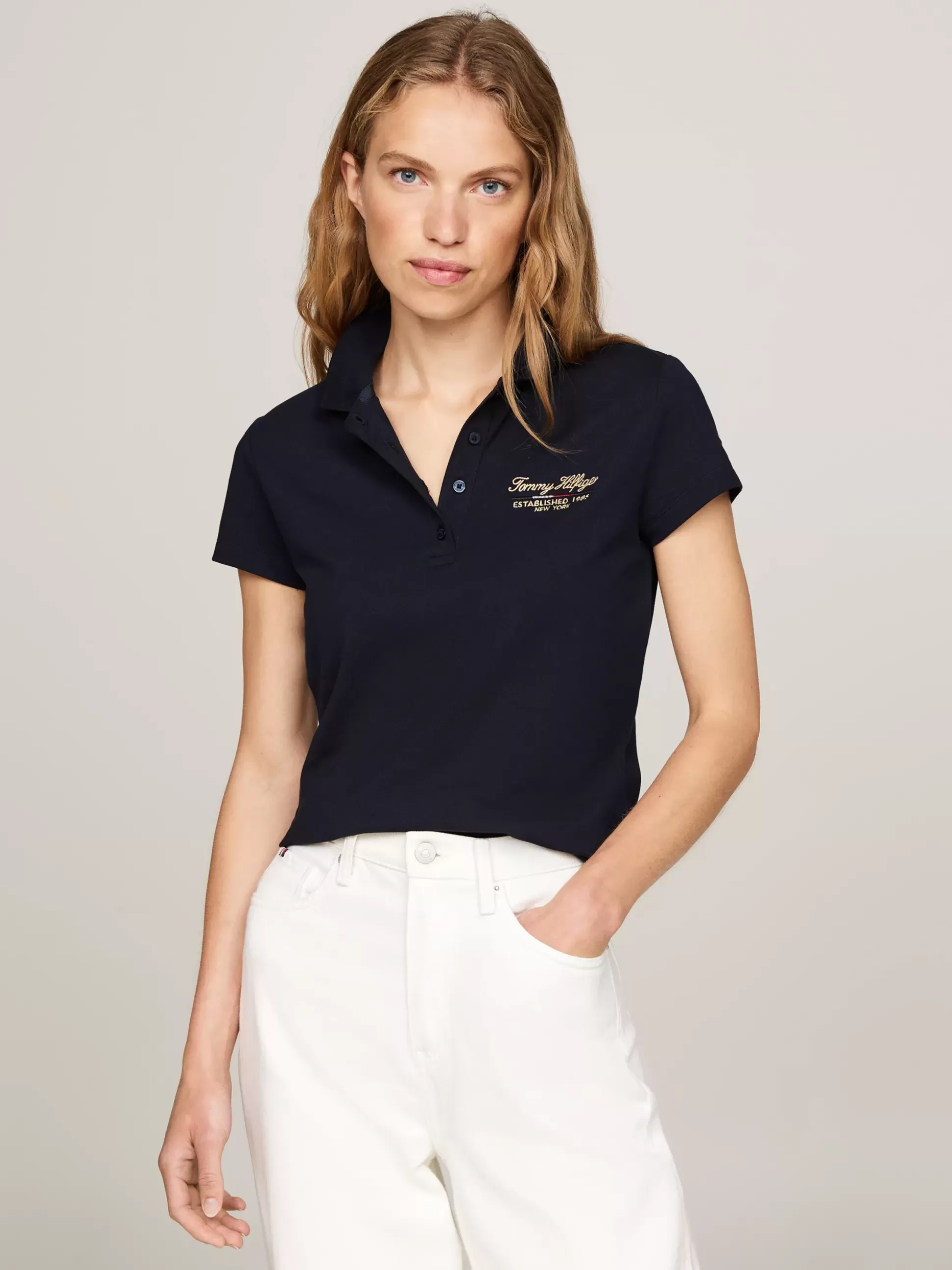 Tommy Hilfiger Koszulki Polo^Wąska Koszulka Polo Z Logo