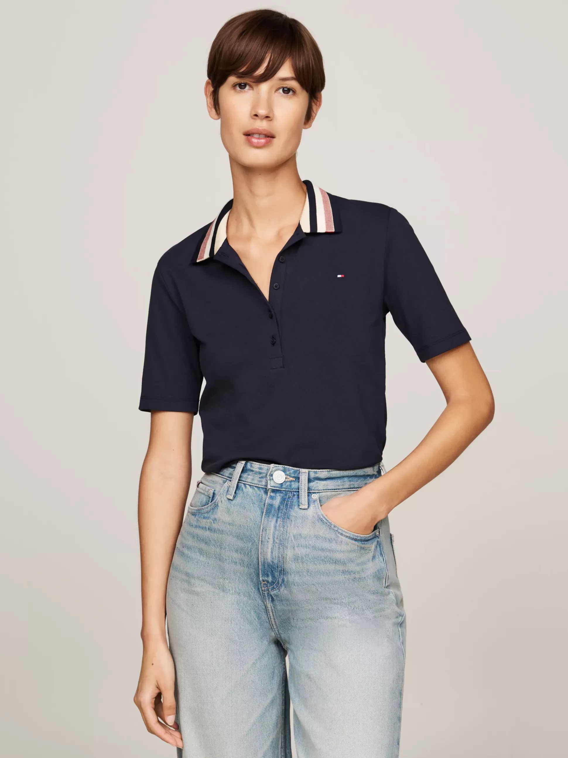 Tommy Hilfiger Koszulki Polo^Wąska Koszulka Polo Z Piki