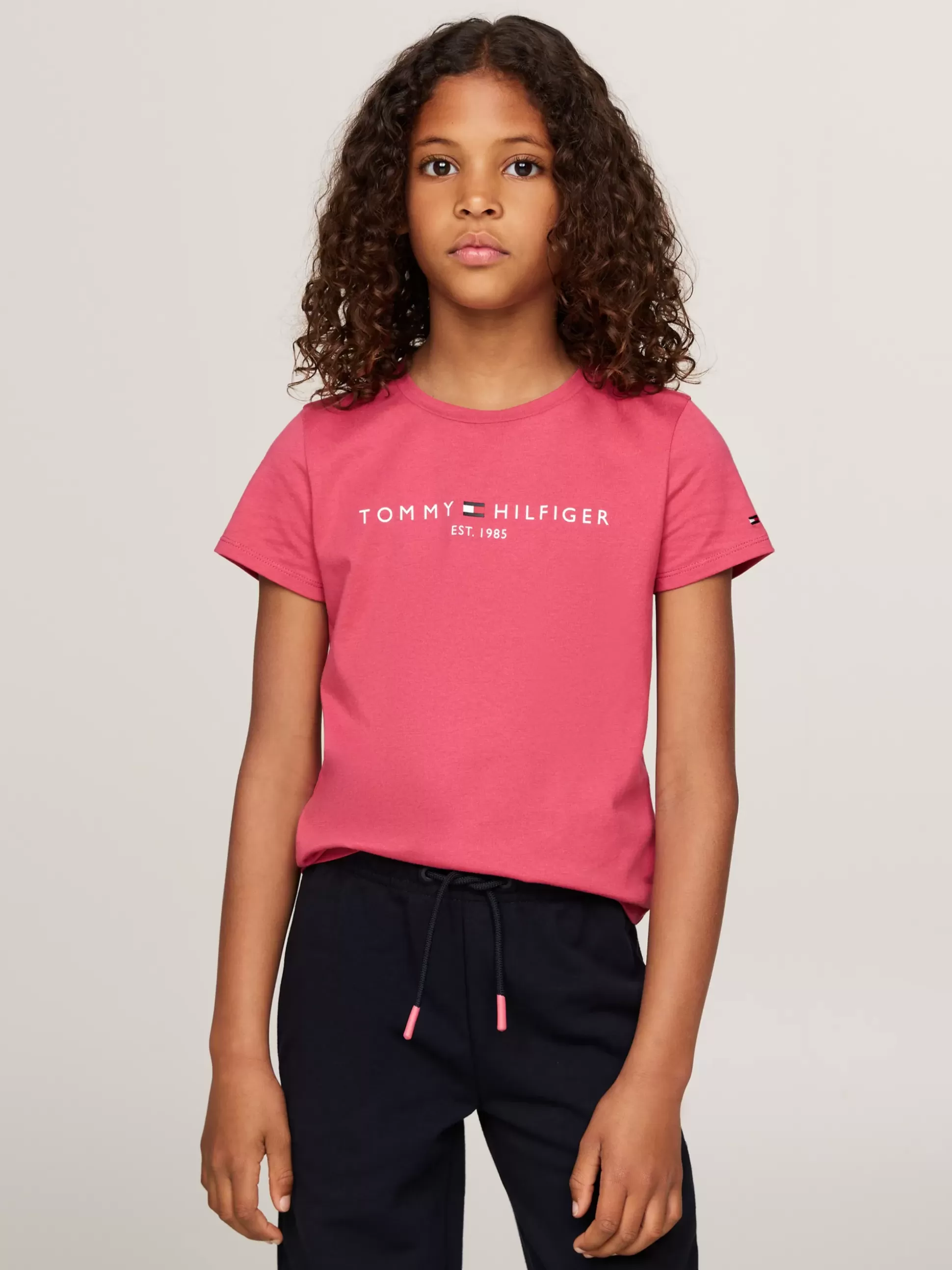 Dzieci Tommy Hilfiger Topy I T-Shirty^Wąski T-shirt Z Logo