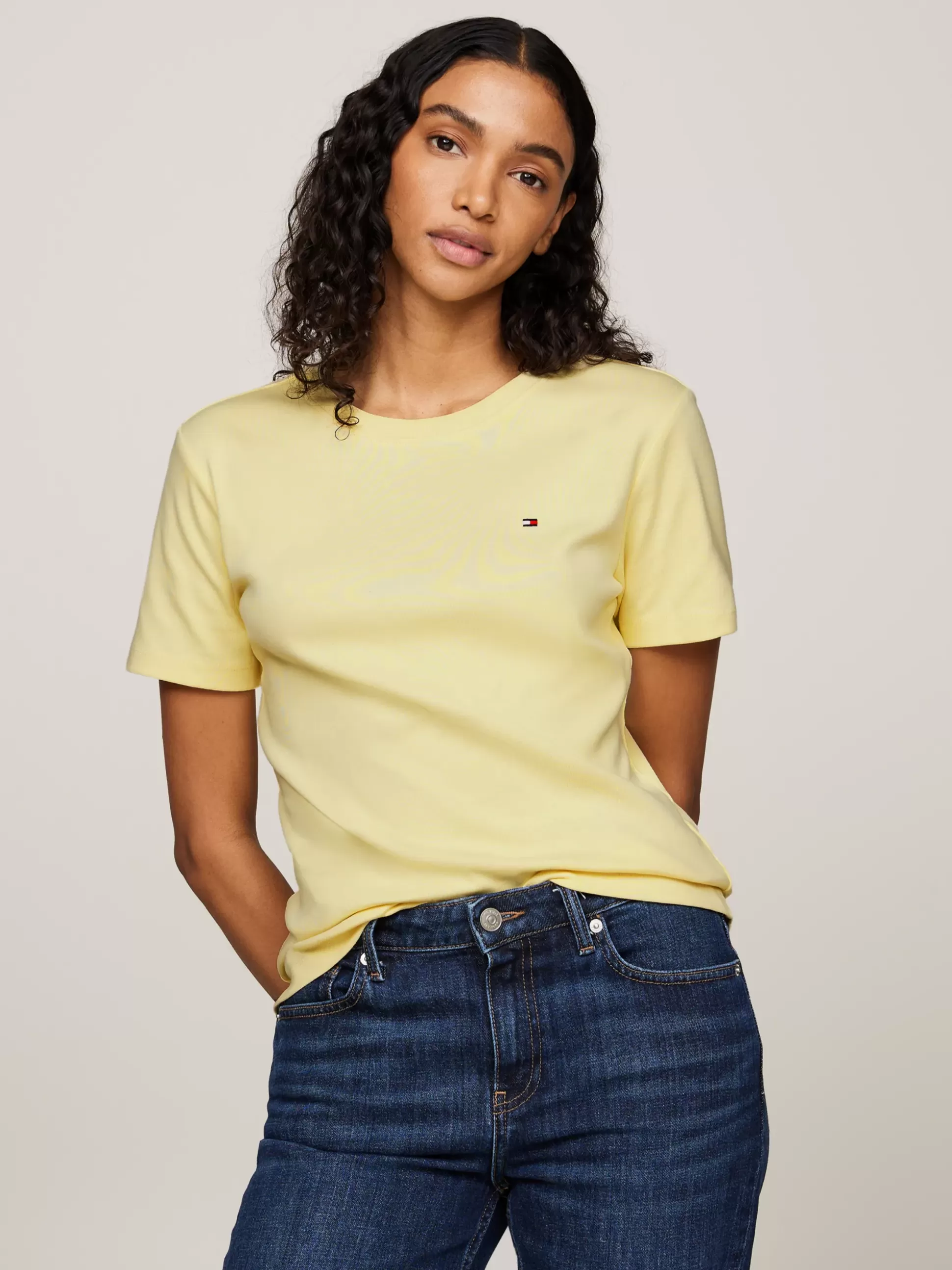 Tommy Hilfiger T-Shirty^Wąski T-shirt Z Okrągłym Dekoltem