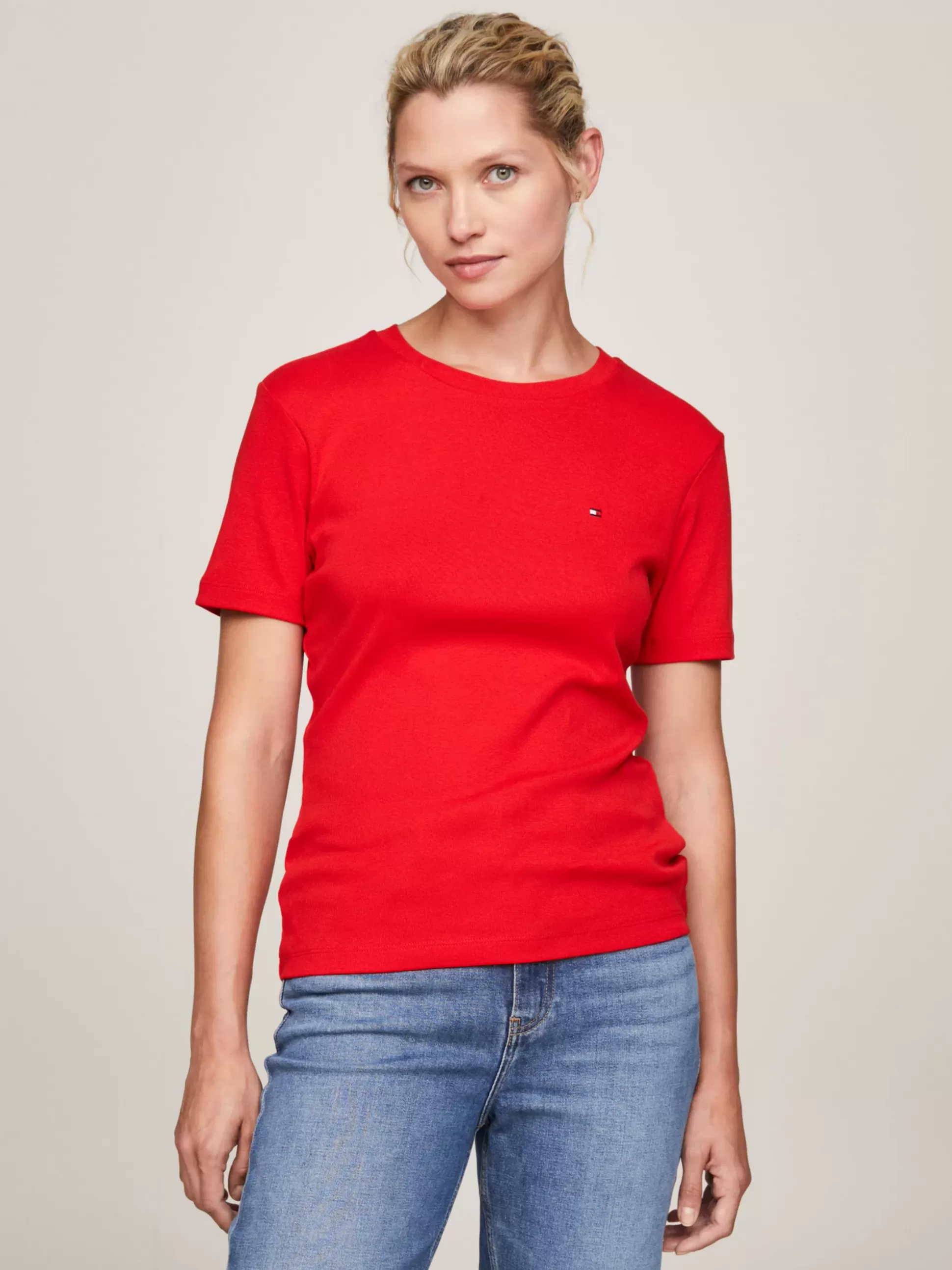 Tommy Hilfiger T-Shirty^Wąski T-shirt Z Okrągłym Dekoltem