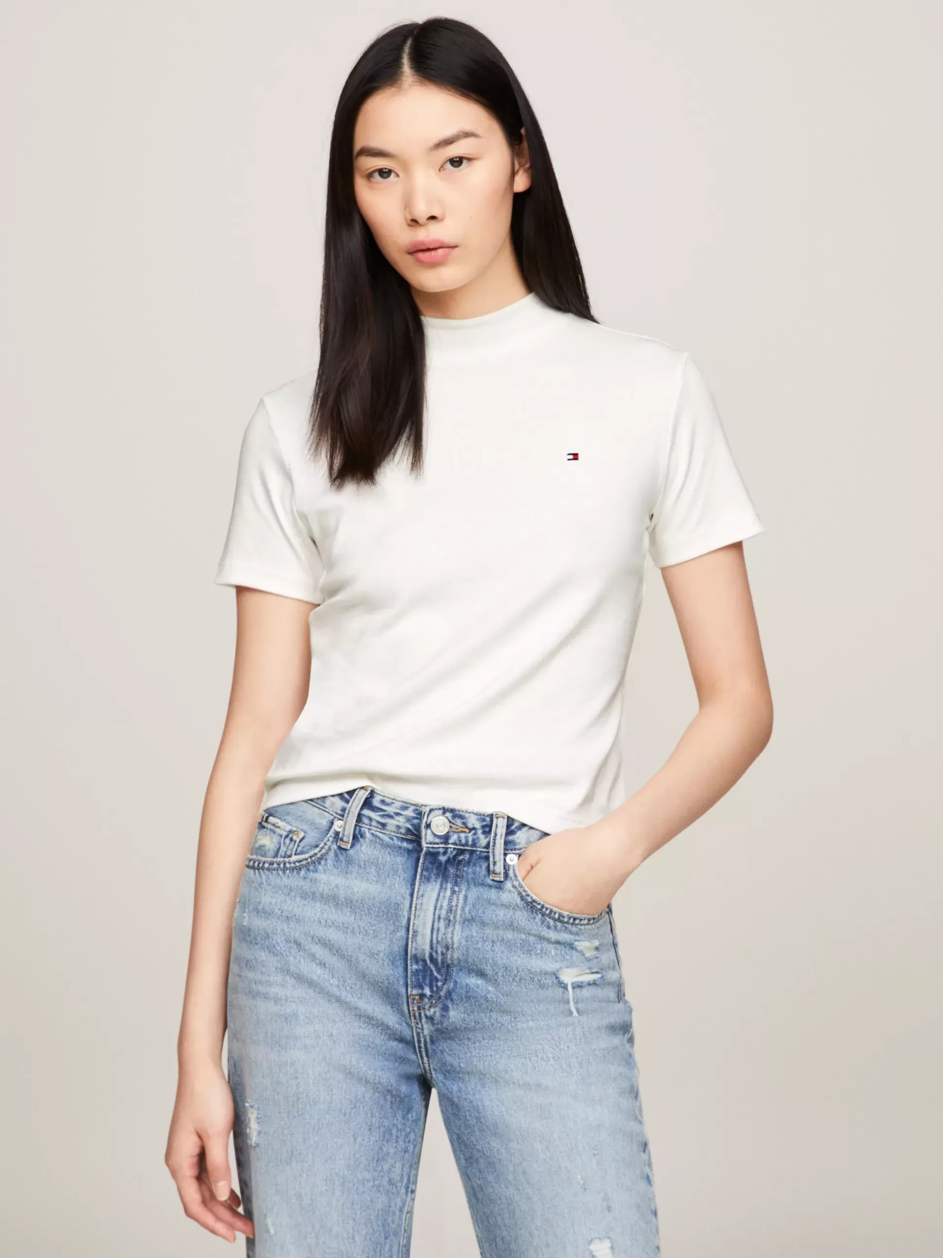 Tommy Hilfiger T-Shirty^Wąski T-shirt Z Półgolfem