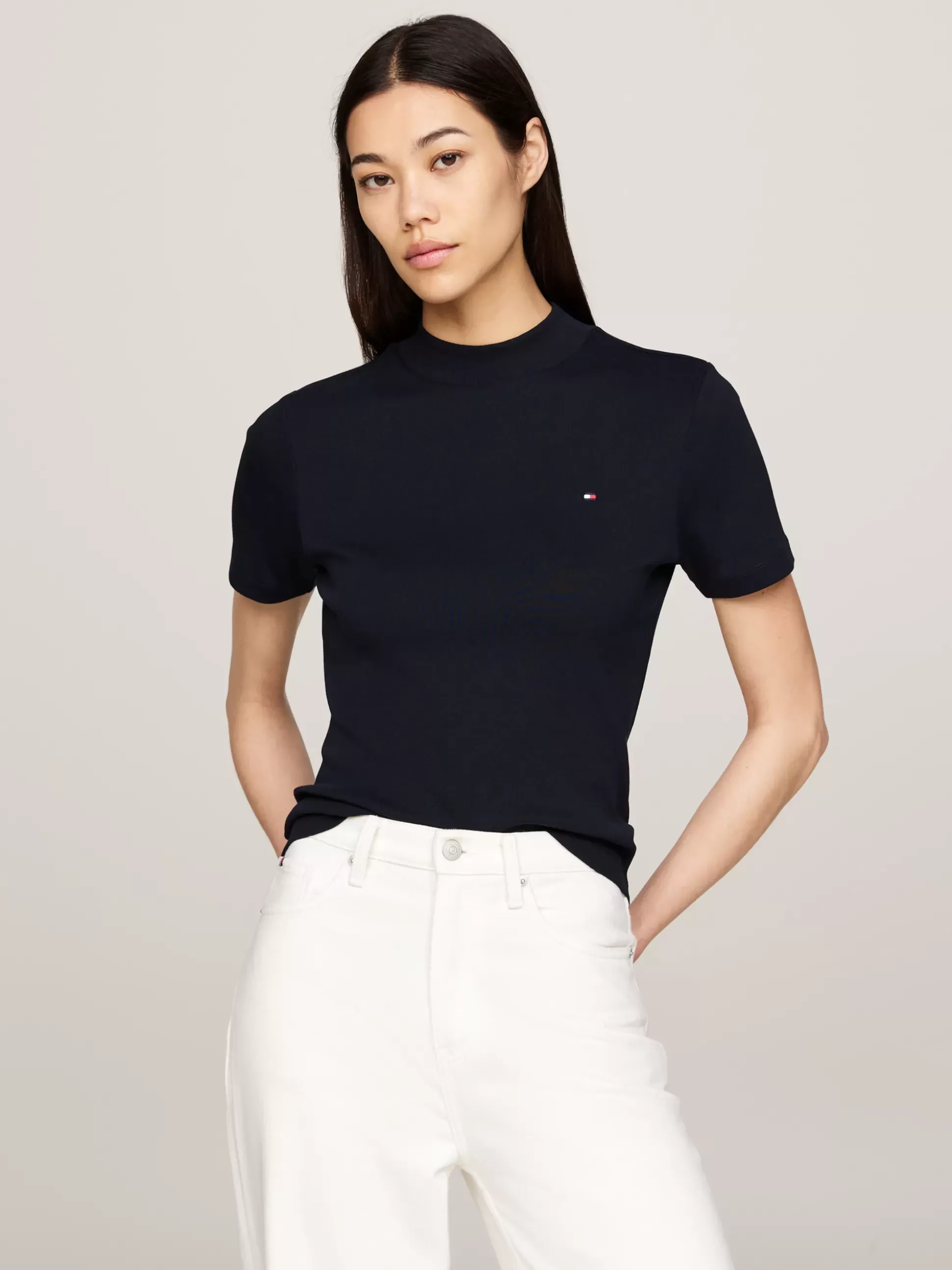 Tommy Hilfiger T-Shirty^Wąski T-shirt Z Półgolfem