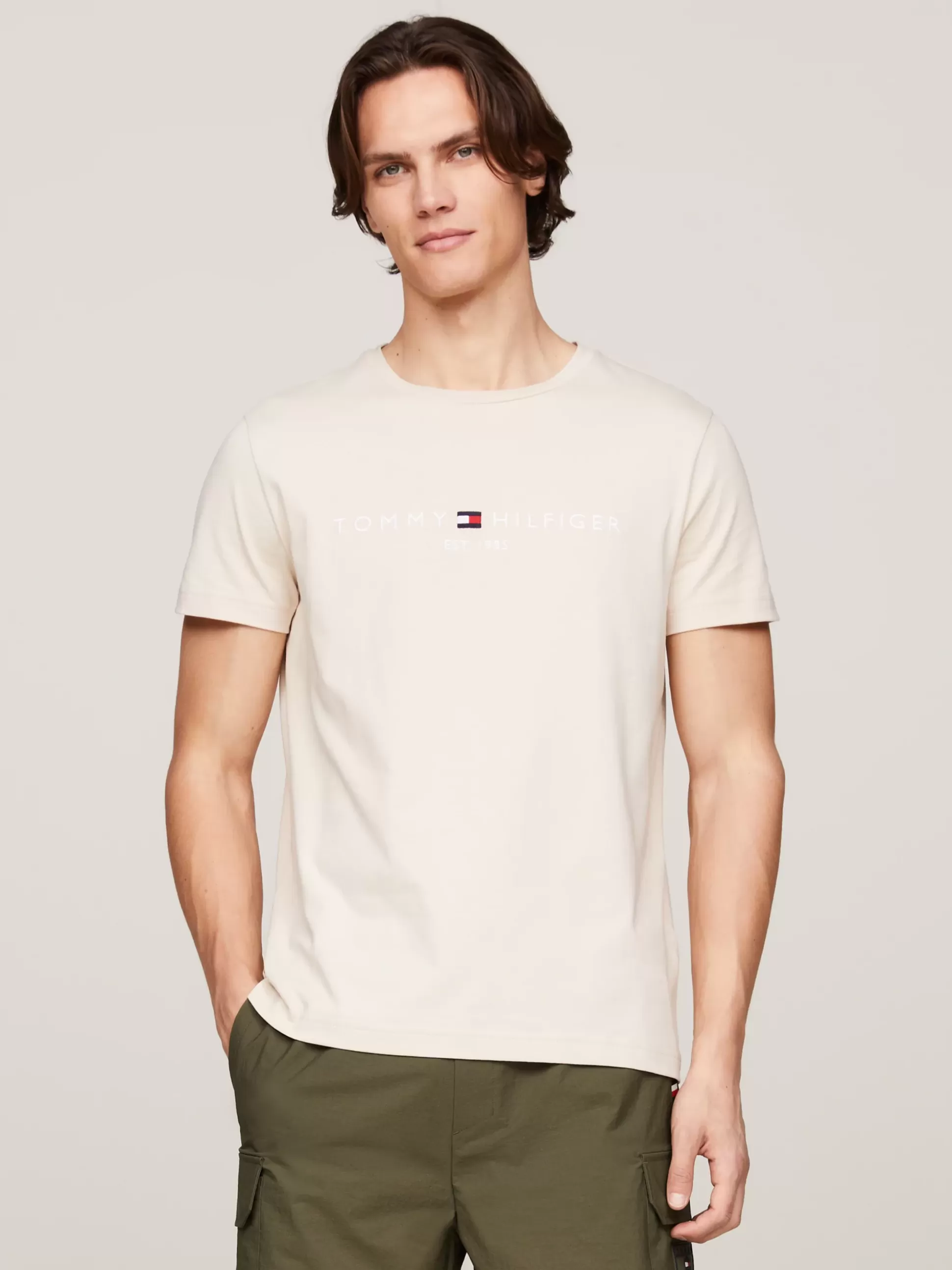 Tommy Hilfiger T-Shirty^Wąski T-shirt Z Wyhaftowanym Logo