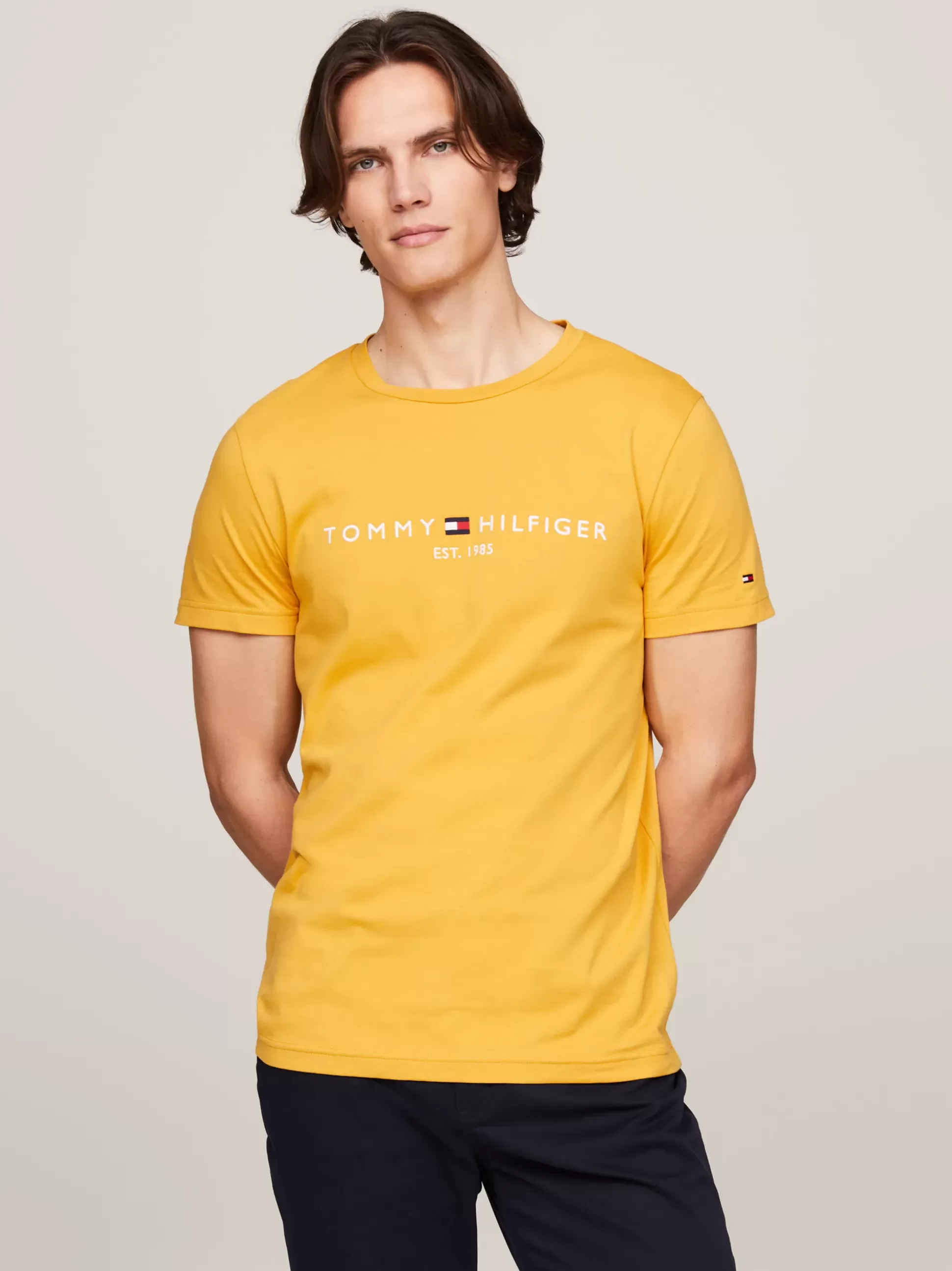 Tommy Hilfiger T-Shirty^Wąski T-shirt Z Wyhaftowanym Logo