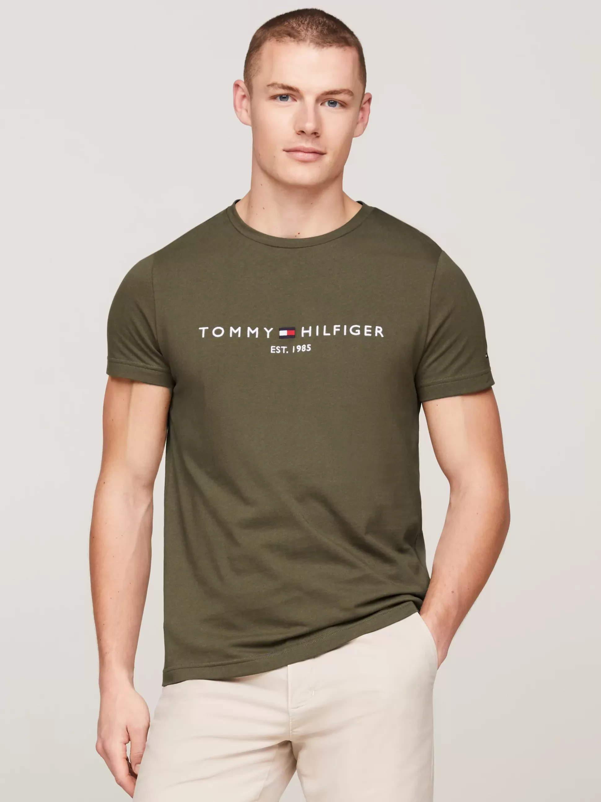 Tommy Hilfiger T-Shirty^Wąski T-shirt Z Wyhaftowanym Logo