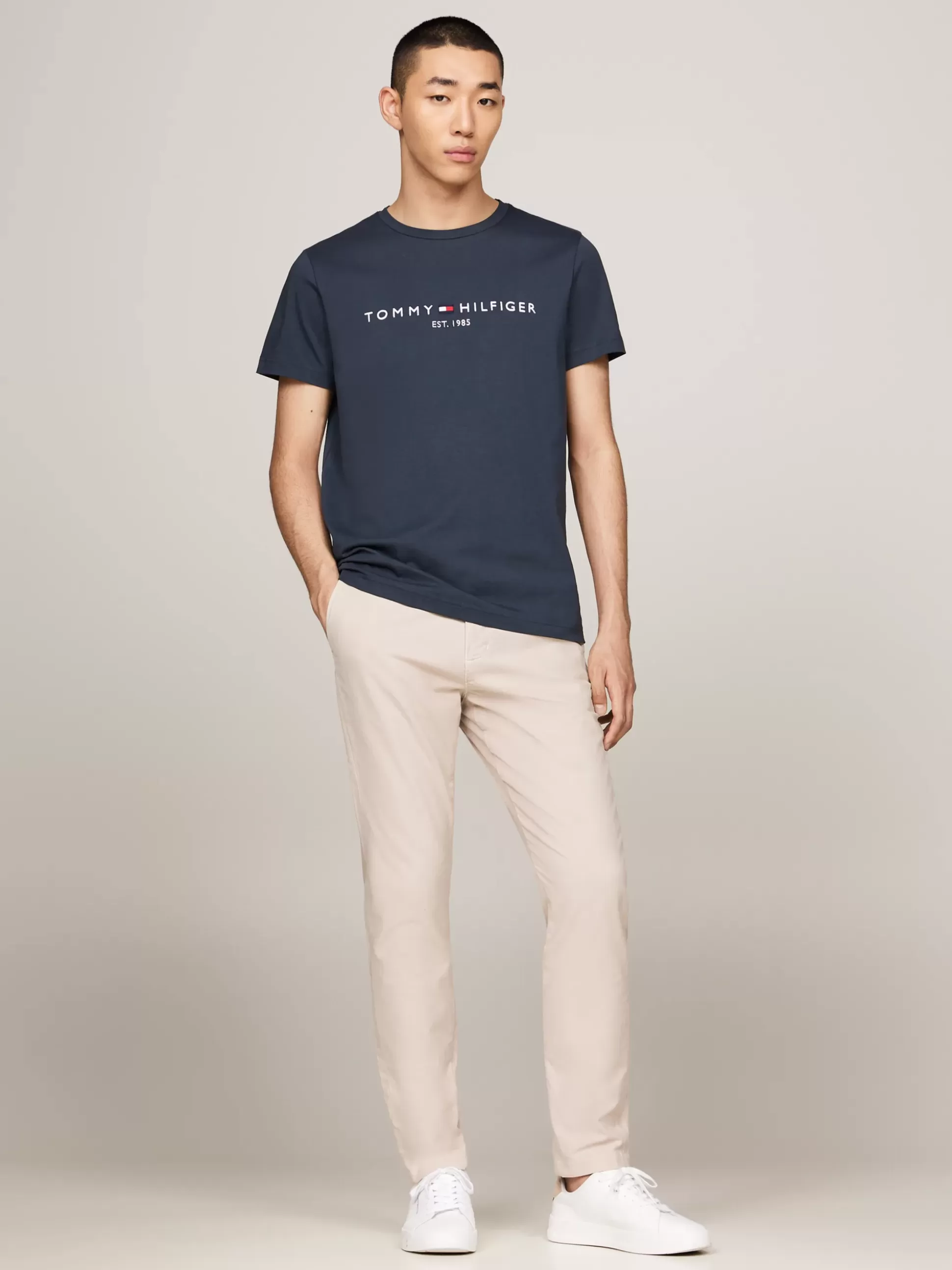 Tommy Hilfiger T-Shirty^Wąski T-shirt Z Wyhaftowanym Logo