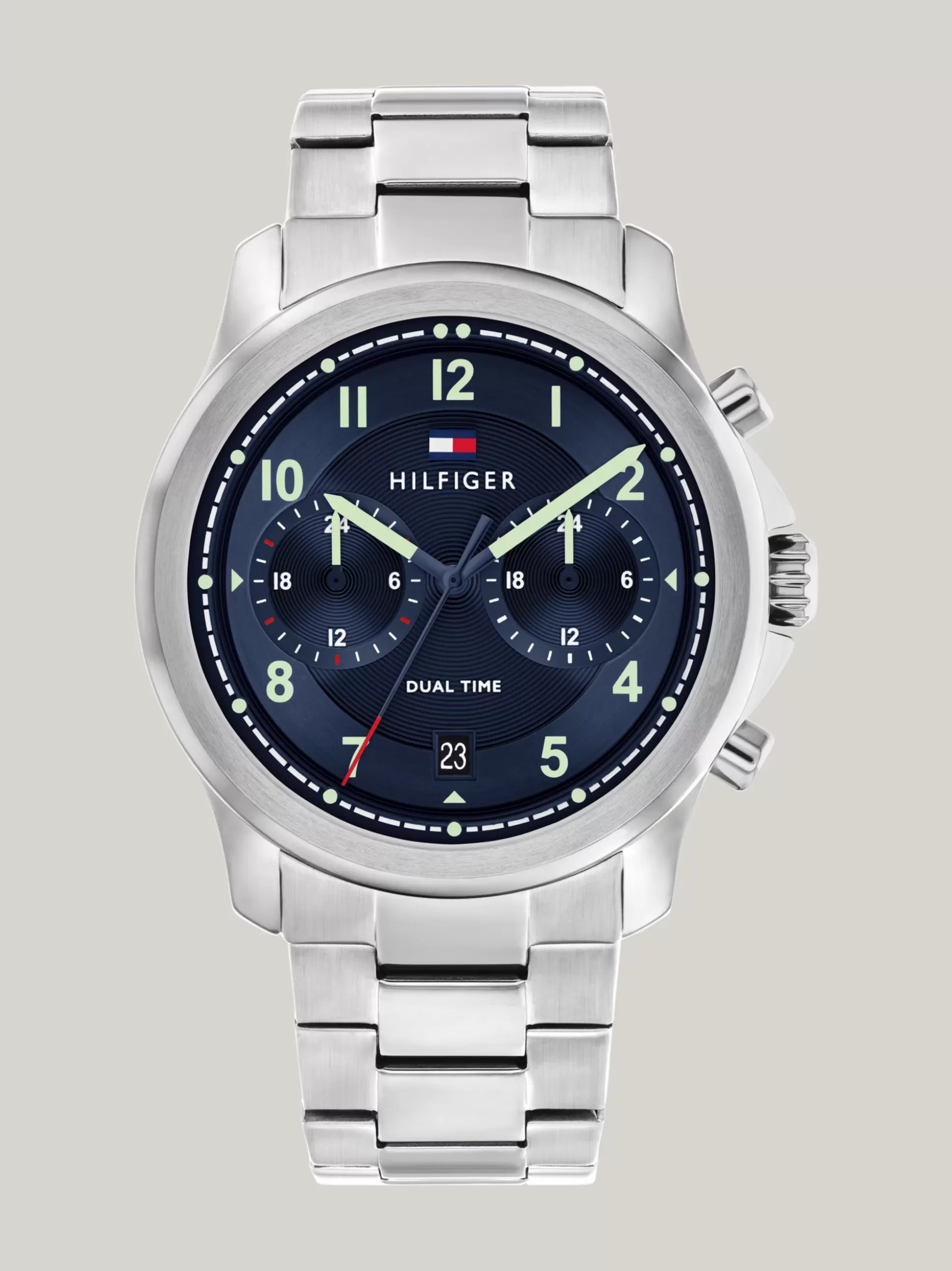 Tommy Hilfiger Zegarki^Zegarek Dual Time Z Granatową Tarczą