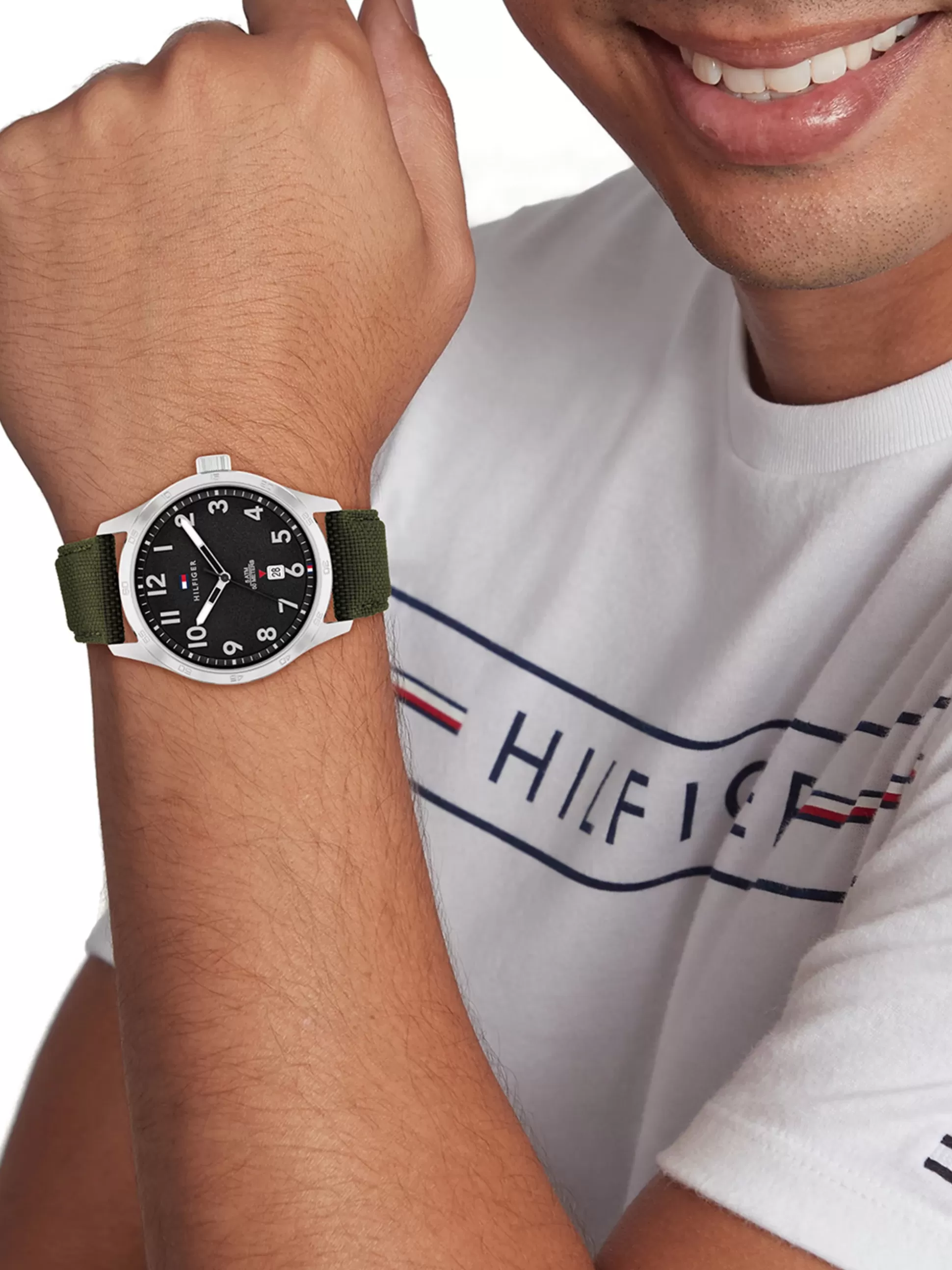Tommy Hilfiger Zegarki^Zegarek Ze Stali Nierdzewnej Z Paskiem CORDURA®