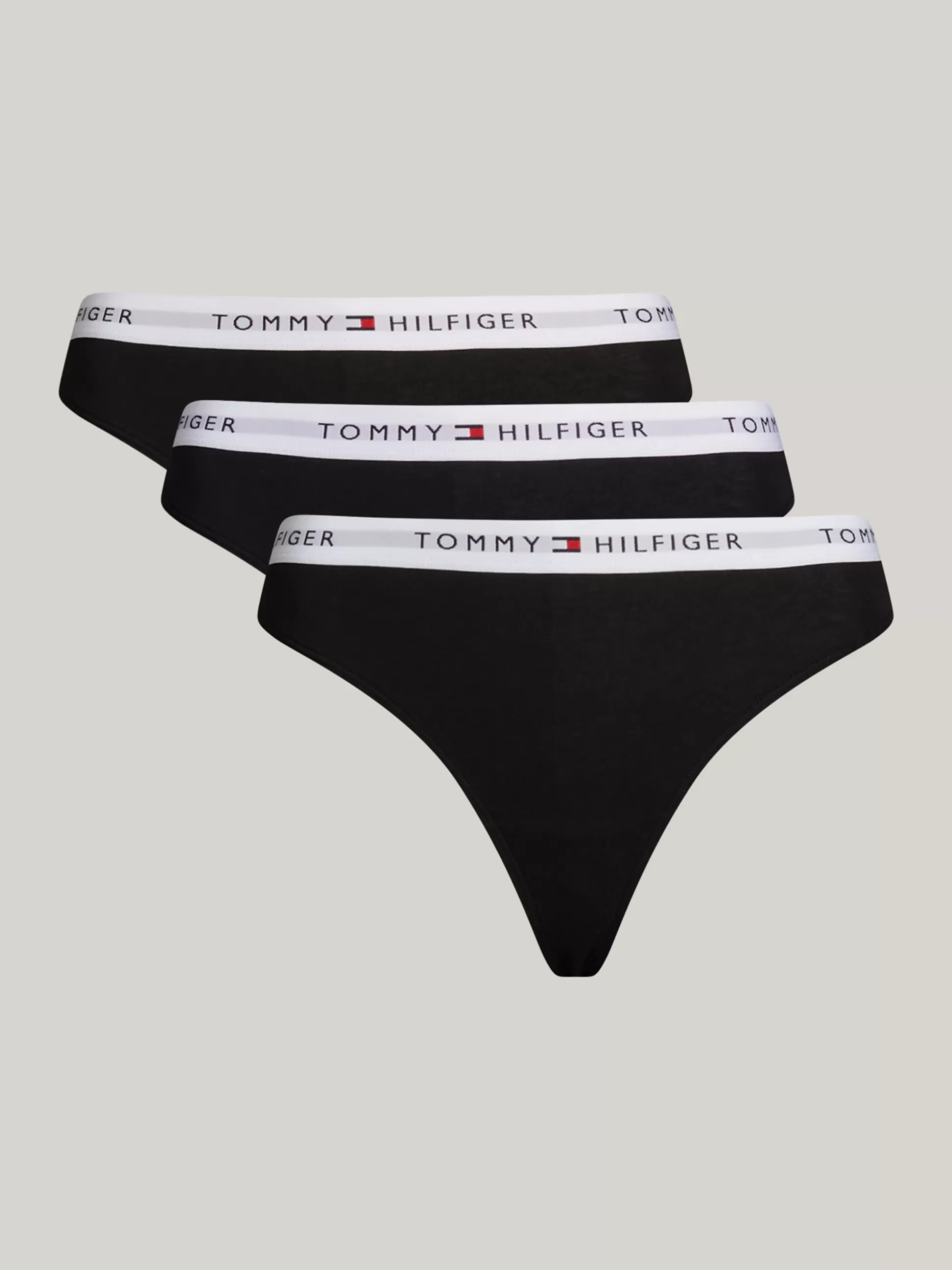 Tommy Hilfiger Figi | Bielizna^Zestaw 3 Par Thongów Z Logo Na Pasku