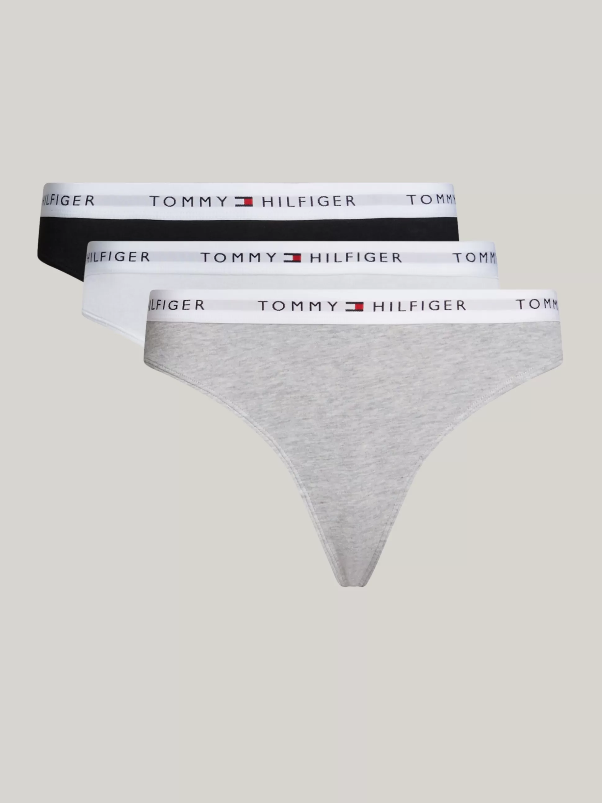 Tommy Hilfiger Figi | Bielizna^Zestaw 3 Par Thongów Z Logo Na Pasku